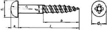 Halbrundkopf-Holzschraube mit Kreuzschlitz  6 x 60 DIN 7996 A2 100 Stück