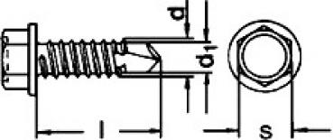 Bohrschraube-Sechskantkopf  5,5 x 38 DIN 7504 A2  1000 Stk.