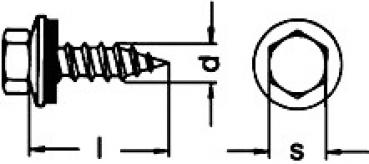 Fassadenschrauben 6,5 x 25 mit Spitze 500 Stk.