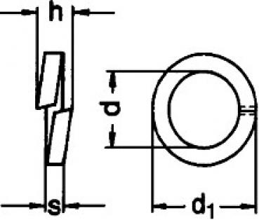 Federring für Zylinderschrauben M 8  DIN 7980 A2 1000 Stk.