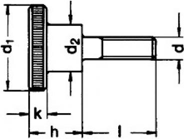 Rändelschrauben hohe Form  M 6 x 12 DIN 464 A2 100 Stk.