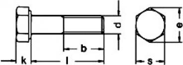 Sechskantschraube  M 8 x 100  DIN 931 A2  1 Stk.