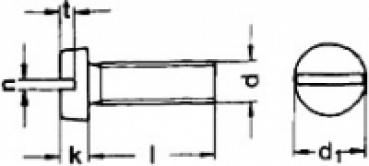 Zylinderschraube mit Schlitz  M 2,5 x 4  DIN 84 A2 100 Stk.