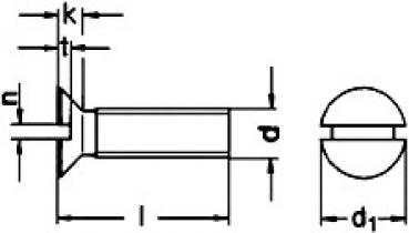 Senkschraube mit Schlitz  M 4 x 80  DIN 963 A2 1 Stk.