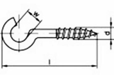 Schraubhaken gebogen 25 mm