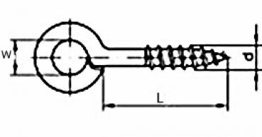 Ösenschraube mit Holzgewinde 30 X 12 Verzinkt
