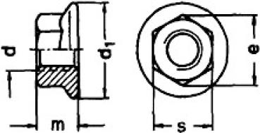 M 12 Mutter mit Flansch DIN 6923 A2 1 Stück