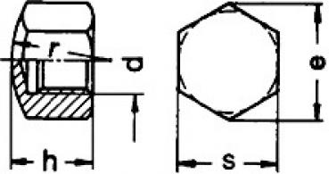 Hutmutter  M 10 DIN 917 A2 1 Stk.