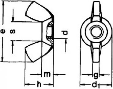 Flügelmutter  M 4 DIN 315 A2  100 Stk.