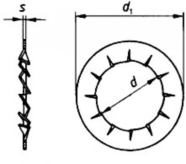 Fächerscheiben M 5 Form I DIN 6798 A2  500 Stk.