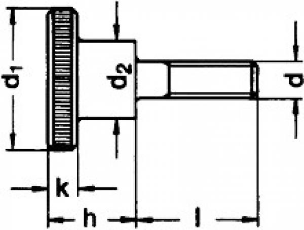 Rändelschrauben hohe Form  M 6 x 12 DIN 464 A2 25 Stk.