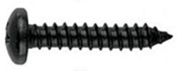 1 Fein-Blechschrauben, schwarz mit Schlitz-Kopf, 1,2x4,5mm